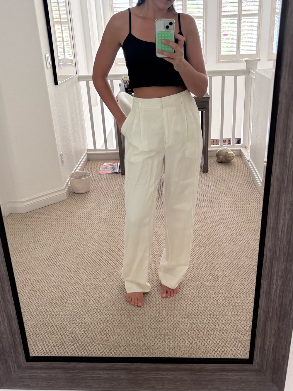 Wilfred Cream High-Waist Pleated Trousers